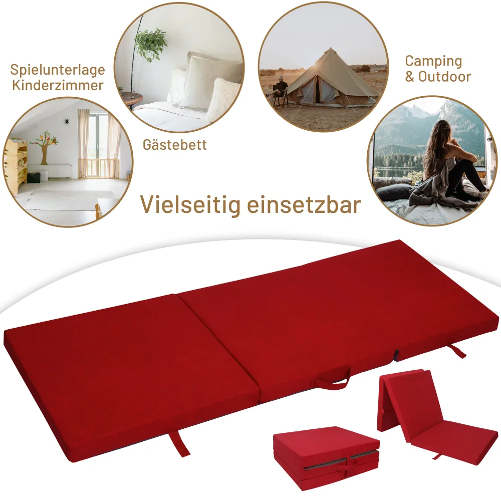RelaxXL Klappmatratze Junior Rot Meliert