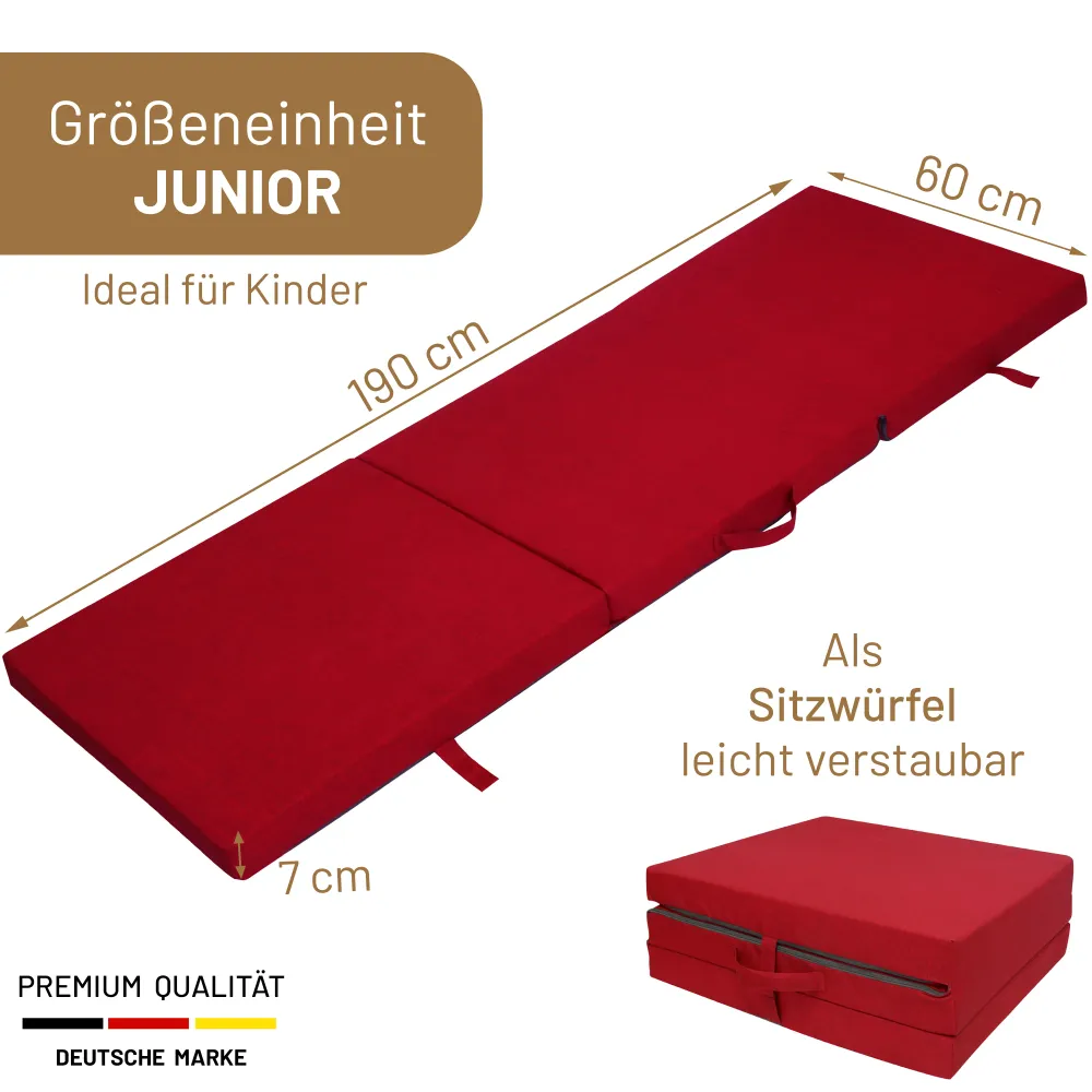RelaxXL Klappmatratze Junior Rot Meliert