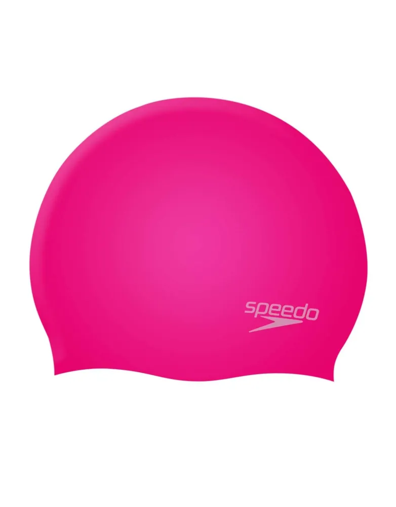 Speedo Junior Badekappe Plain Moulded Silikon Pink (6-14 Jahre)