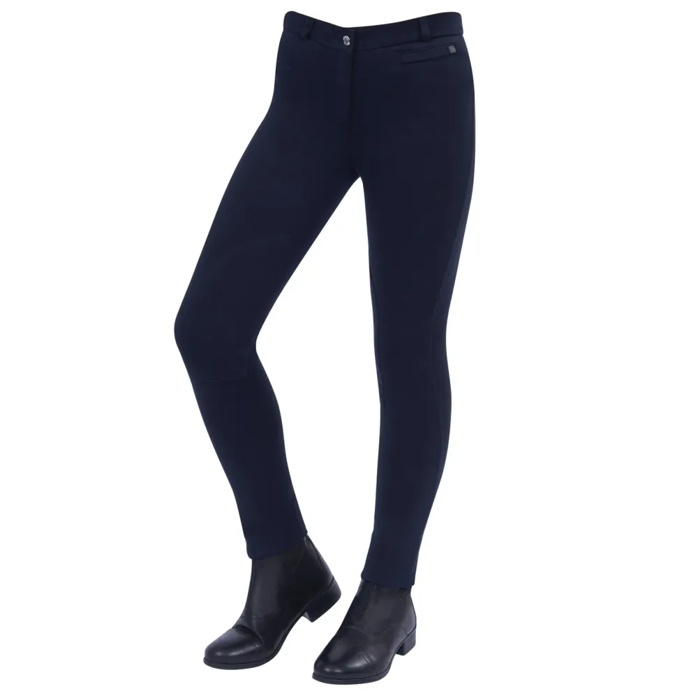 Supa-Fit Jodhpur Reißverschluss-Reithose mit Kniebesatz, Junior Dark Blue 152