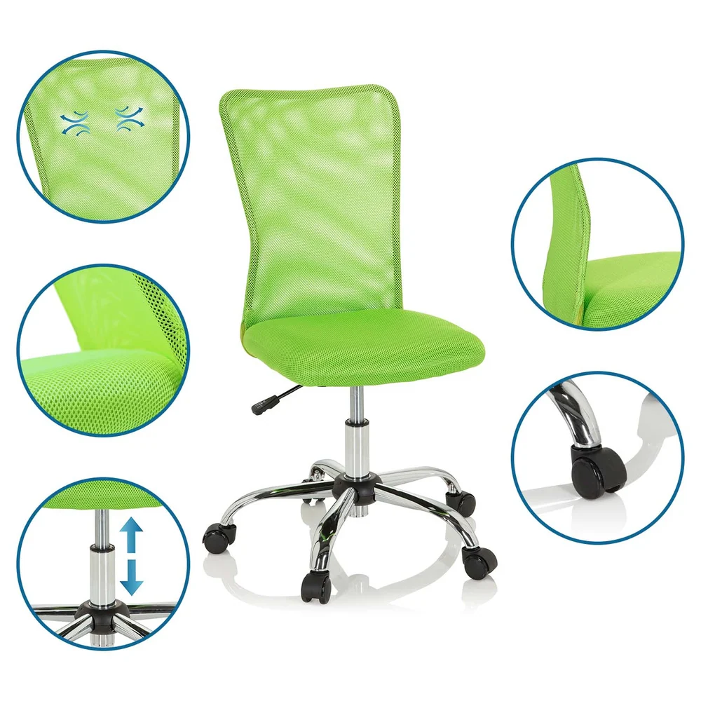 B-Ware Hjh Office Kinderschreibtischstuhl Kinderstuhl Kiddy Net I Netzstoff Grün