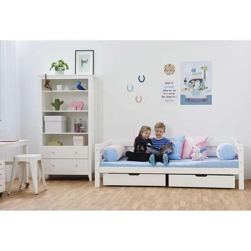 Hoppekids ECO Luxury - Einzelbett - 90x200 cm. - Flexibler Einlegboden und Rückenlehne - Weiß