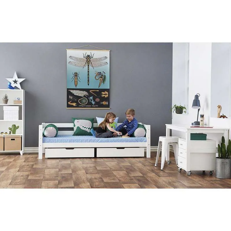 Hoppekids ECO Luxury - Einzelbett - 90x200 cm. - Flexibler Einlegboden und Rückenlehne - Weiß