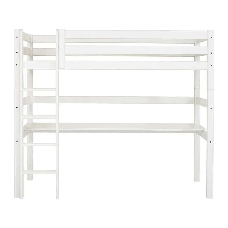 Hoppekids ECO Luxury - Hochbett m. Tischplatte - 90x200 cm. - Weiß