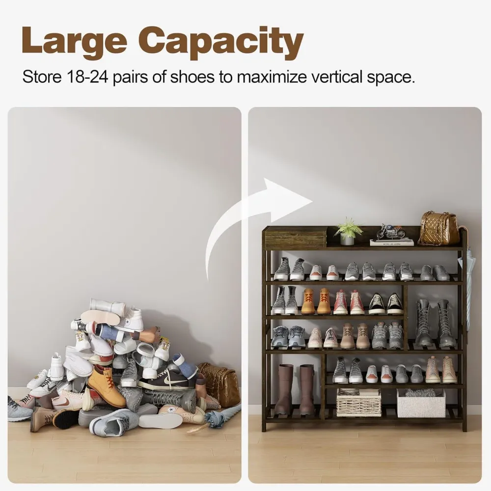 Mafalion Bambus Schuhregal 6 Tier Shoe Storage Organizer
