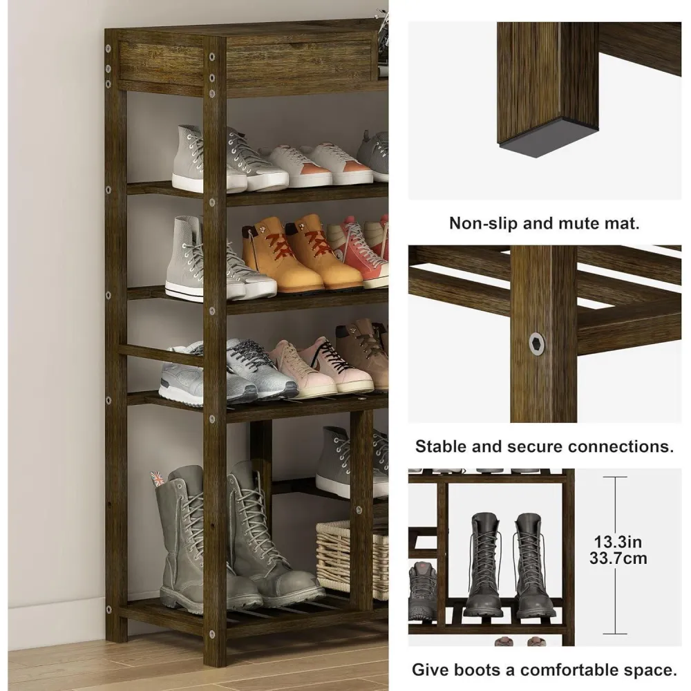 Mafalion Bambus Schuhregal 6 Tier Shoe Storage Organizer
