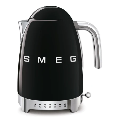 Wasserkocher mit einstellbarer Temperatur, im Stil der 1950er Jahre, Smeg KLF04-Schwarz