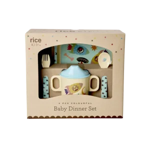 Baby-Geschirrset - Hellblau - Dogs Space - Geschenkbox