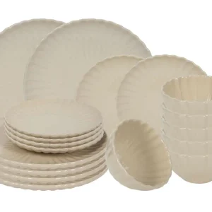 Cookinglife Geschirrset Cardida Beige 18-teilig / 6 Personen - 6 Speiseteller, 6 Frühstücksteller und 6 Schalen
