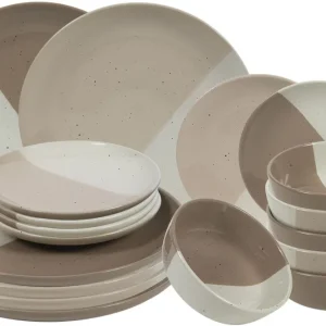 Cookinglife Geschirrset Leem 18-teilig / 6 Personen - 6 Speiseteller, 6 Frühstücksteller und 6 Schalen