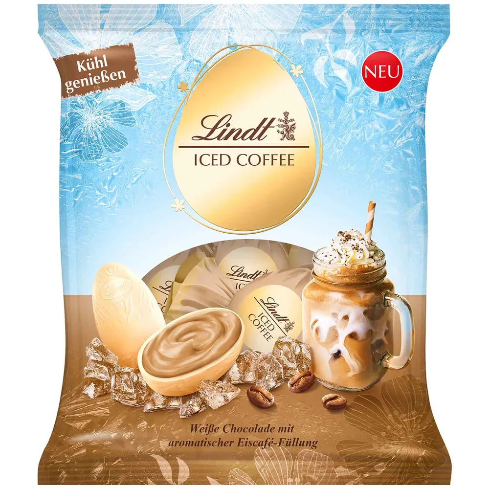 Lindt Iced Coffee Eier Kaffee weisser Schokolade Cappucino Eggs Kaffee 85g