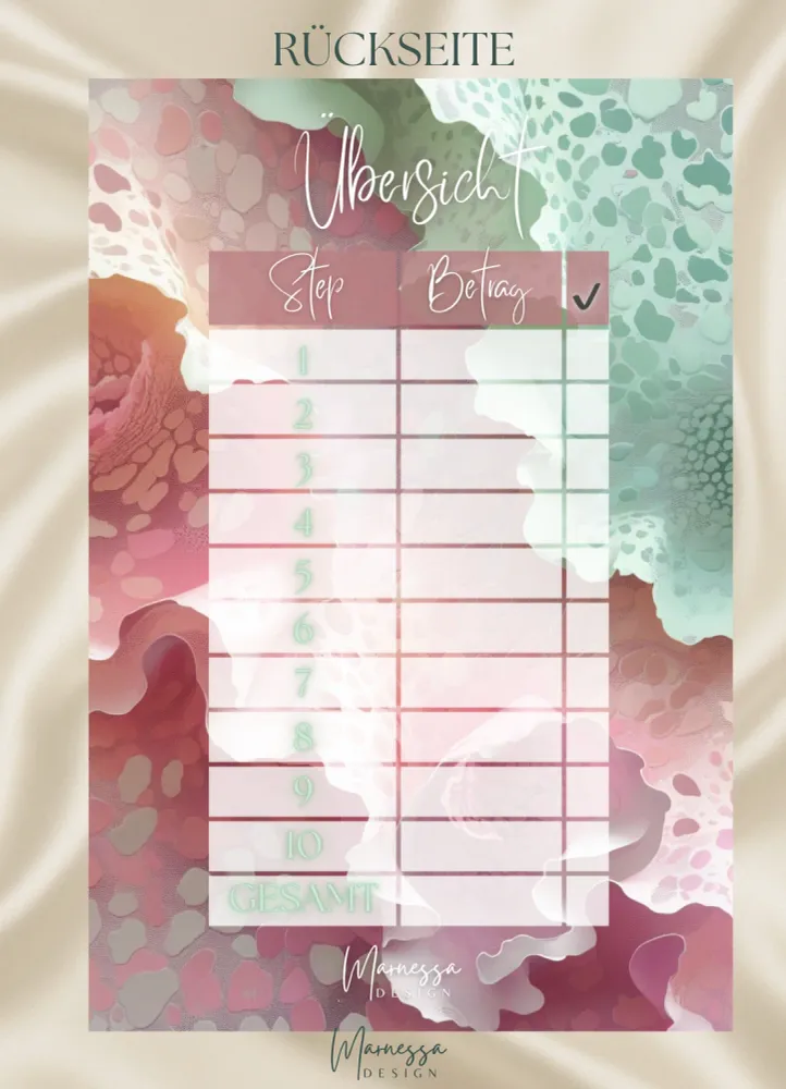 A7 MIX & MATCH - MEIN SPARPLAN | DECKBLATT "PASTEL LEO" | matt foliert