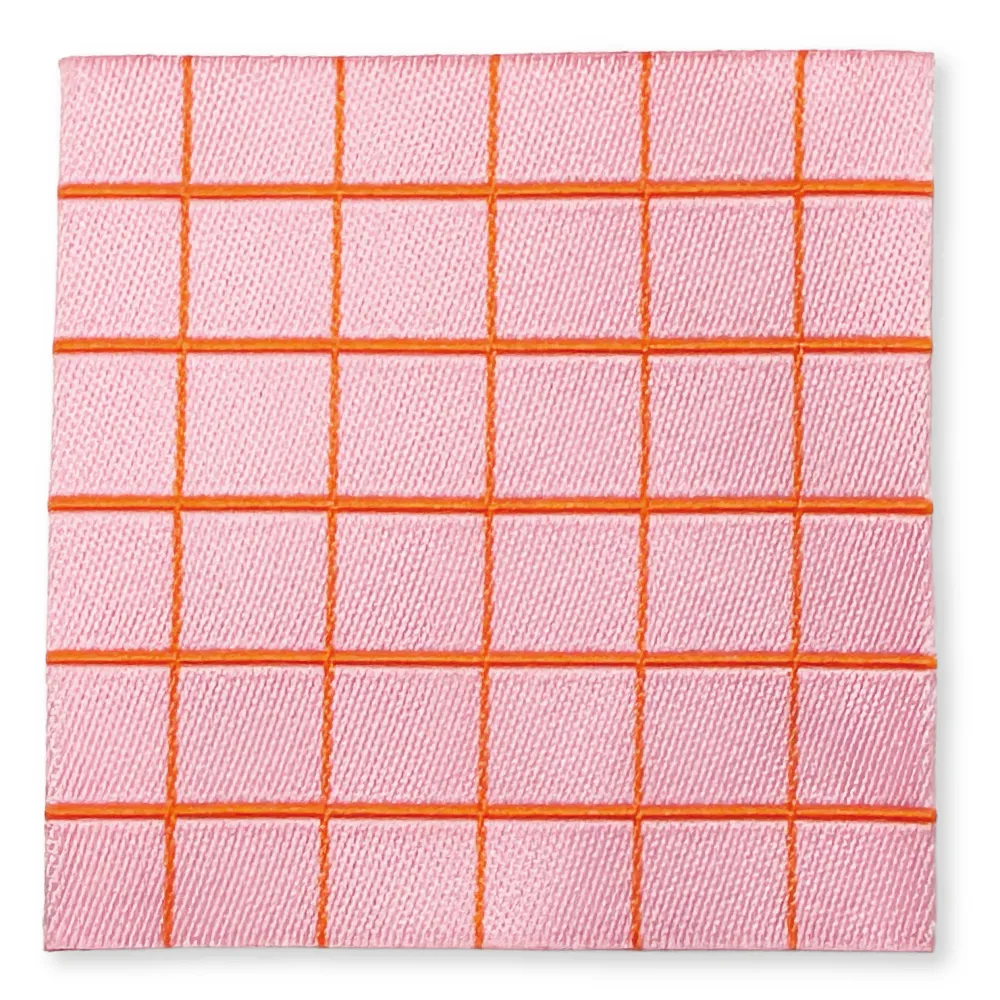 Mix & Match Webpatch "kariert" - Rosa/Orange
