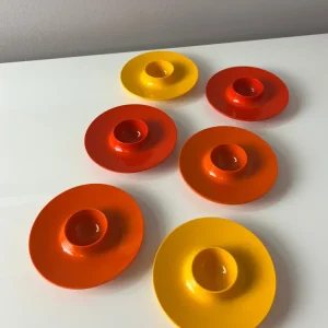 Set: 6x Eierbecher gelb orange rot von Mepal