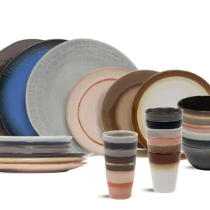 Studio Tavola Geschirrset Earth 30-teilig / 6 Personen - 6 Dinner-Teller, 6 Frühstücksteller, 6 Schalen, 6 Kaffeetassen un...