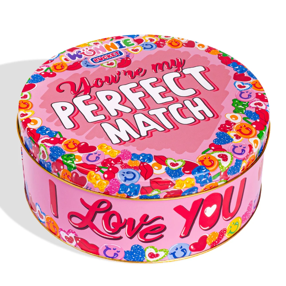 Wunnie Bucket „Perfect Match“, Dose mit Fruchtgummi zum Zusammenstellen mit den Lieblingsgeschmäckern deines Partners - 3 kg