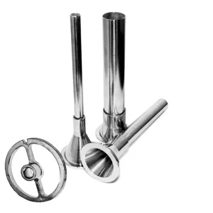 WOLFCUT - Wurstfülltrichter-Set (3x Wurstfülltrichter + 1x Führungsscheibe) kompatibel mit allen gängigen Fleischwolf Mark...