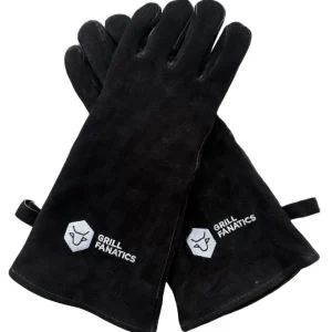 Cookinglife Grillhandschuhe / Ofenhandschuhe aus schwarzem Leder, 500 °C - 2 Stück