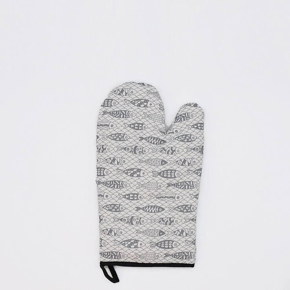 Ofenhandschuh "Sardinhas" - Grau