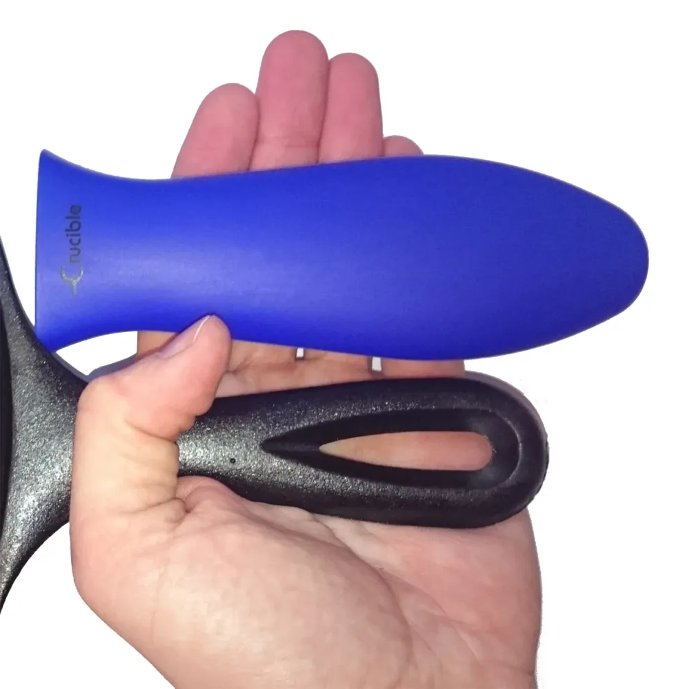 Silikon-Topflappen (2er-Pack Kombi Blau) für Gusseisenpfanne