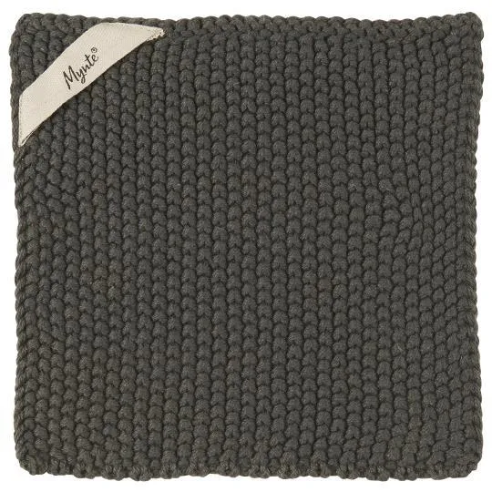 Topflappen Mynte gestrickt, thunder grey, dunkel grau
