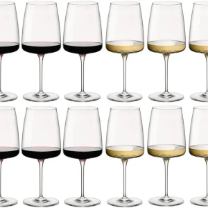 Bormioli Rocco Weingläser-Set Nexo (Rotweingläser und Weißweingläser) – 12-teiliges Set