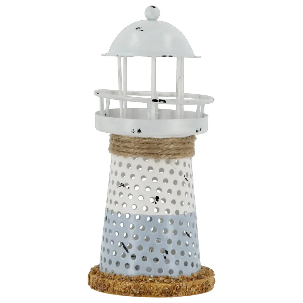 Chic Antique – LED-Leuchtturm mit Timer, H15/Ø6,5 cm, Ocean