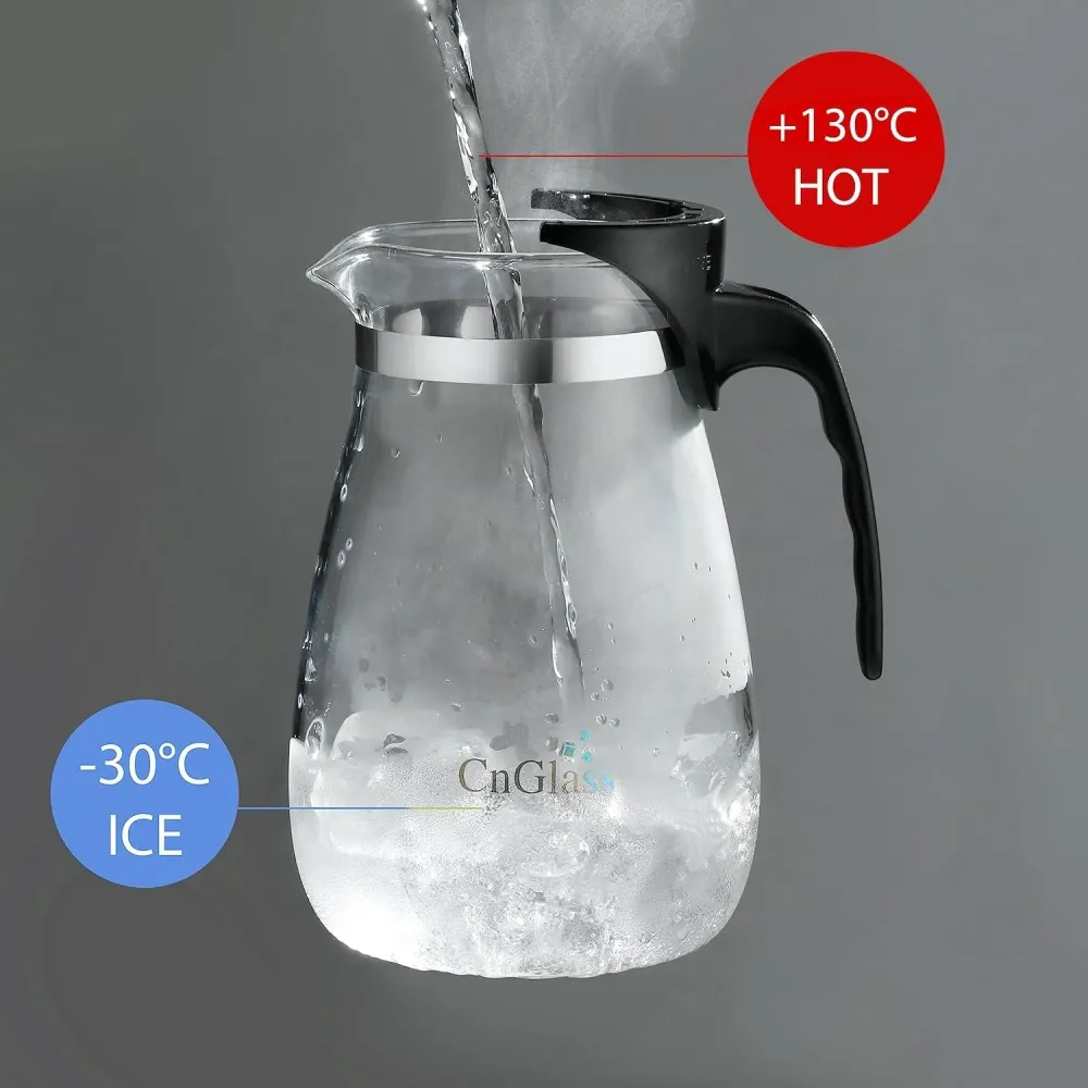 CNGLASS Glas Teekanne mit herausnehmbarem Sieb 750ml klarer