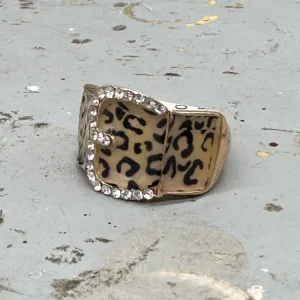 Cocktail - Stretch - Ring Gürtelschnalle Leopard