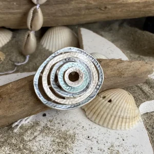 Cocktail - Stretch - Ring Silber hell Blau
