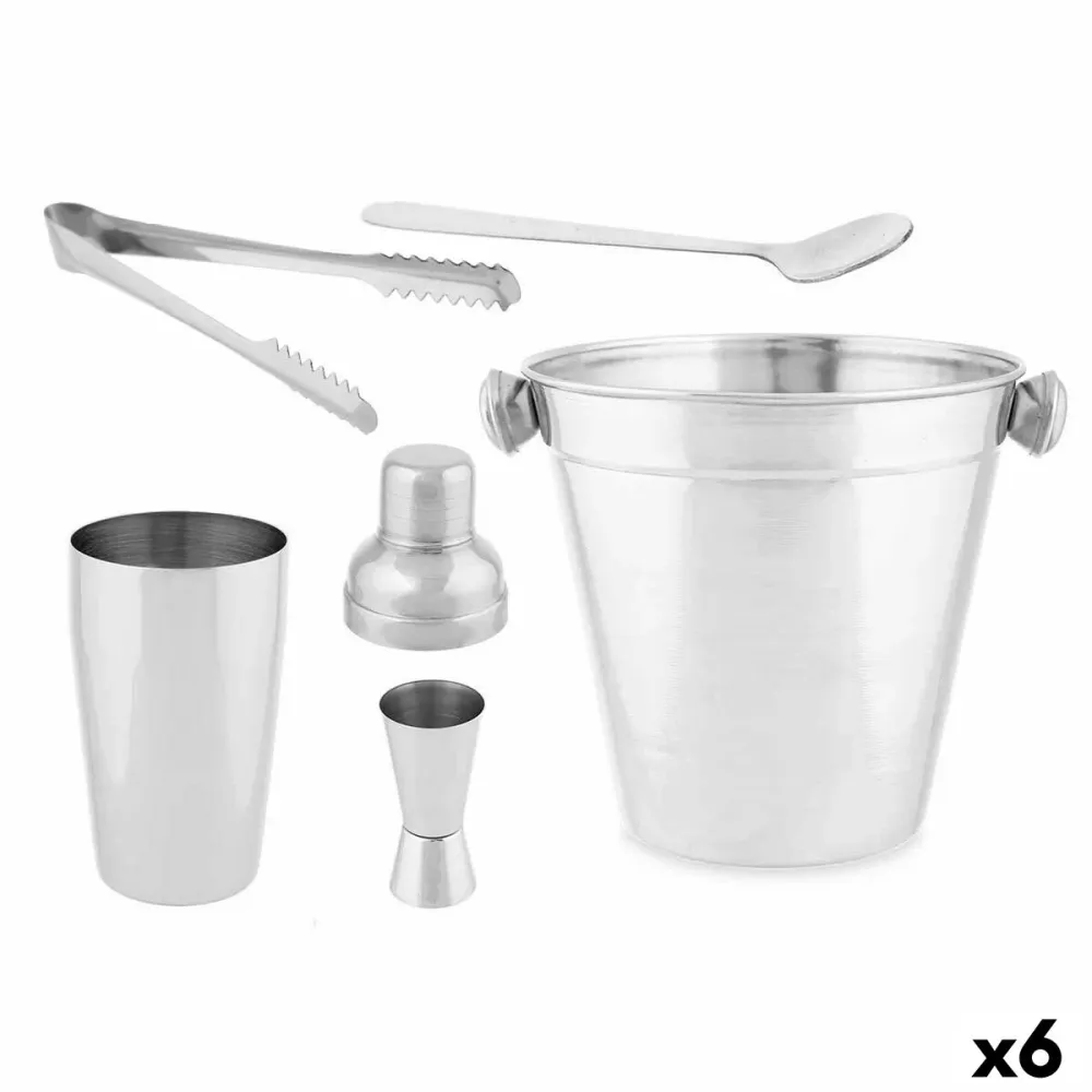Cocktail-Set Silberfarben Edelstahl 5 Stücke 250 ml (6 Stück)