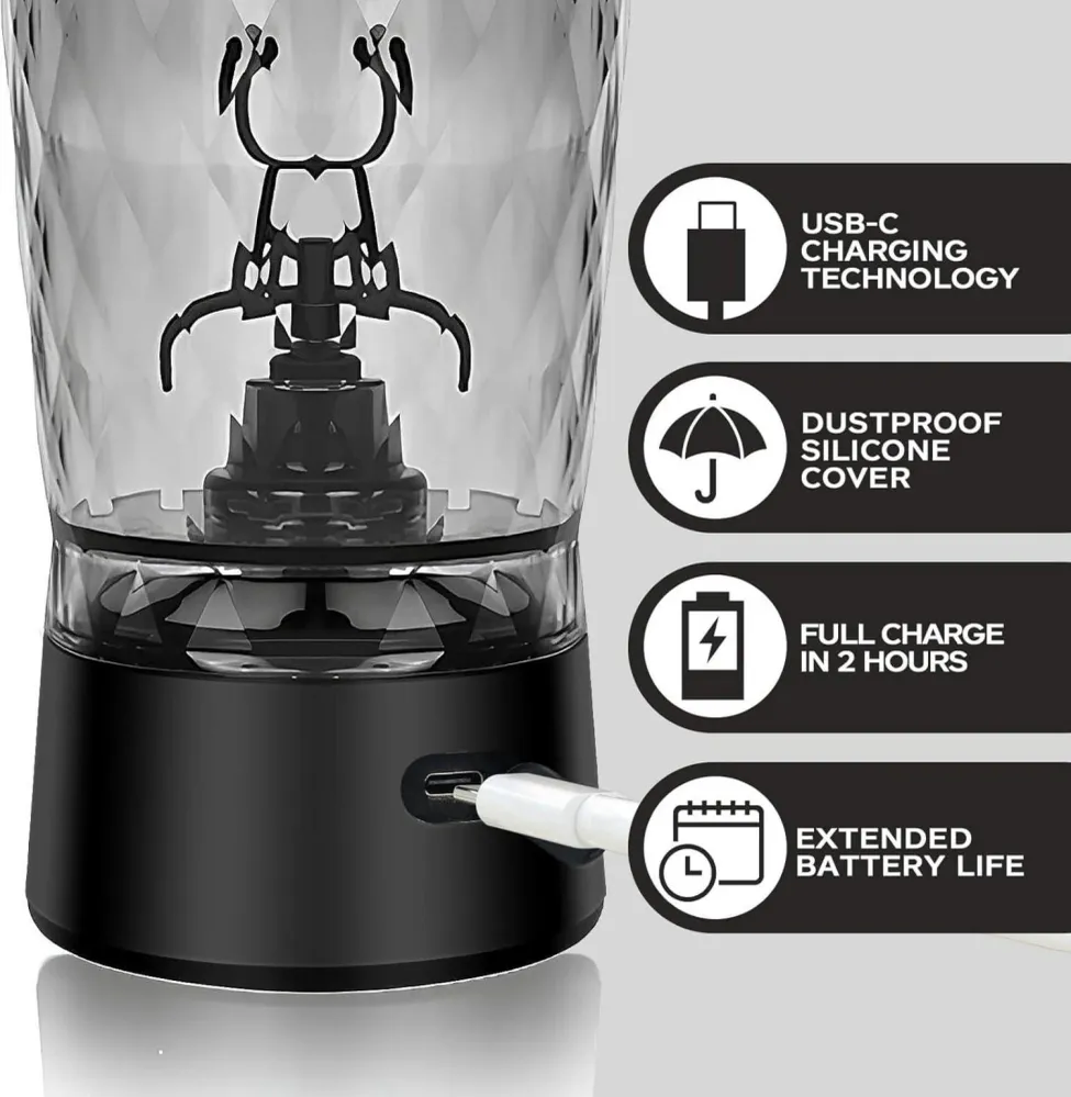 Elektrischer Protein-Shaker 650ml USB-C wiederaufladbar