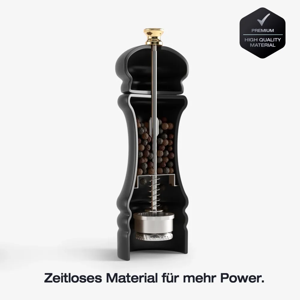 FUJI - Salz- und Pfeffermühle Set (Pure Black, 17 cm)