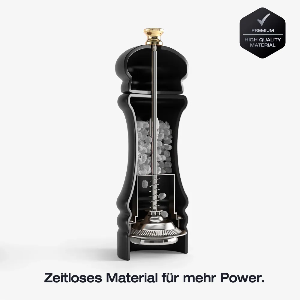 FUJI - Salz- und Pfeffermühle Set (Pure Black, 17 cm)