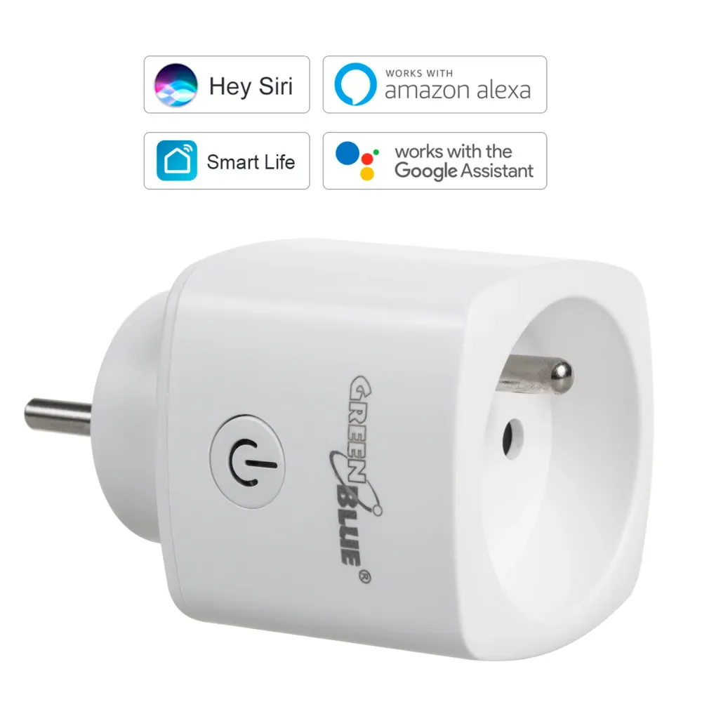 GreenBlue WiFi ferngesteuerte Steckdose, Android/iOS/Alexa/Google Home, Stromverbrauch, Timer, max. Energie, Zeitschaltuhr...