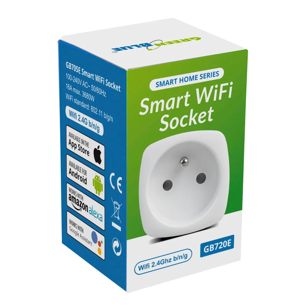 GreenBlue WiFi ferngesteuerte Steckdose, Android/iOS/Alexa/Google Home, Stromverbrauch, Timer, max. Energie, Zeitschaltuhr...