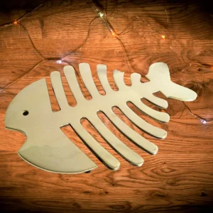 Grätenfisch- Massiver Untersetzer aus Messing
