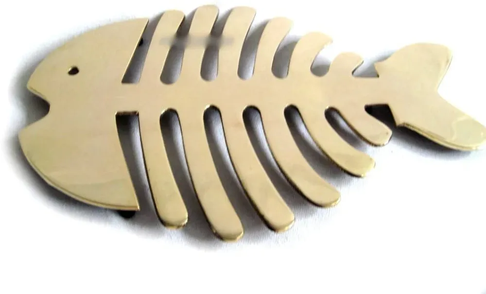Grätenfisch- Massiver Untersetzer aus Messing