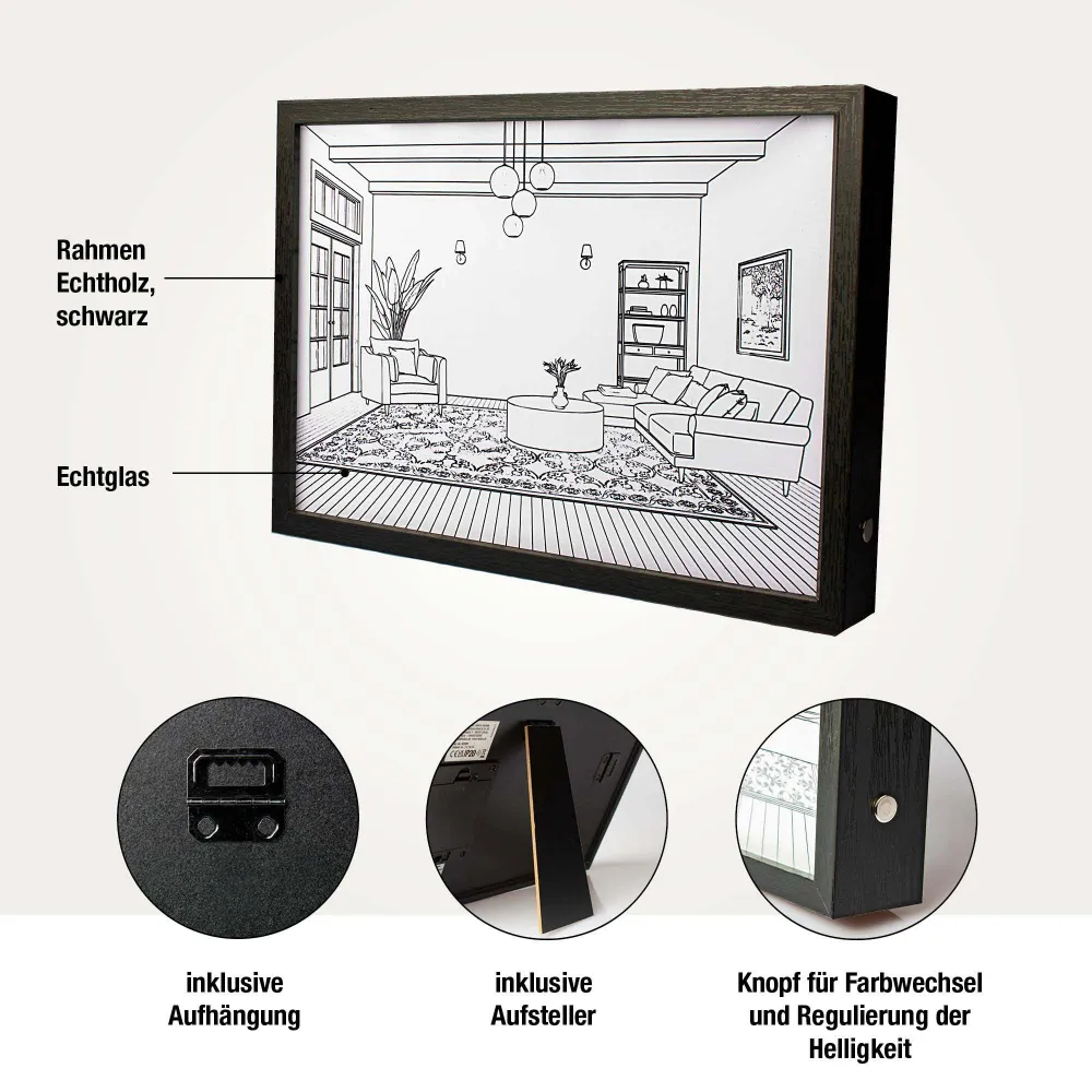 Hellum LED Wandbild "Wohnzimmer Atmosphäre", mit Timer & Dimmfunktion 525359