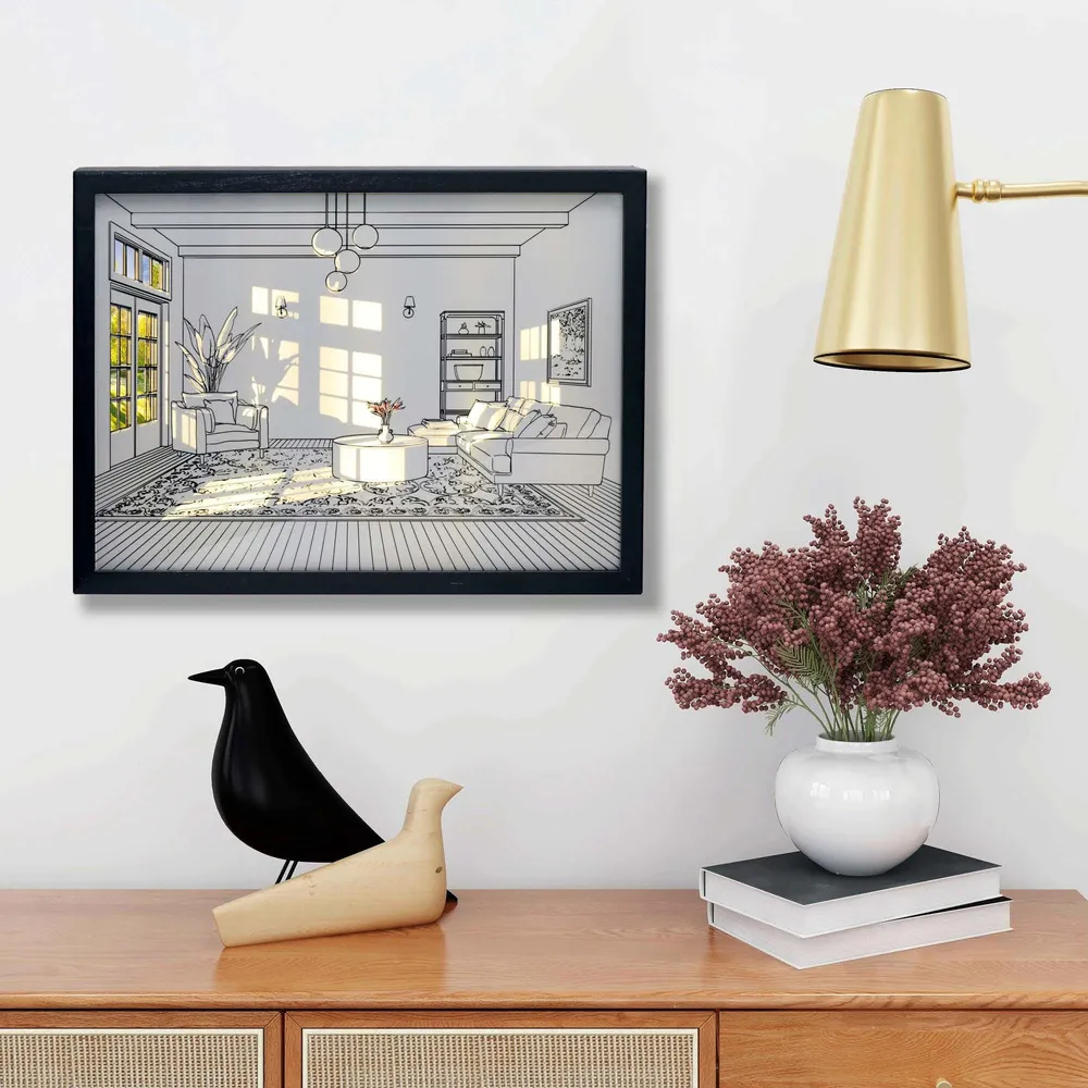 Hellum LED Wandbild "Wohnzimmer Atmosphäre", mit Timer & Dimmfunktion 525359
