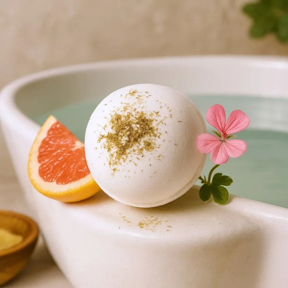 Himalaya-Salz-Badebombe, Geranie und Grapefruit