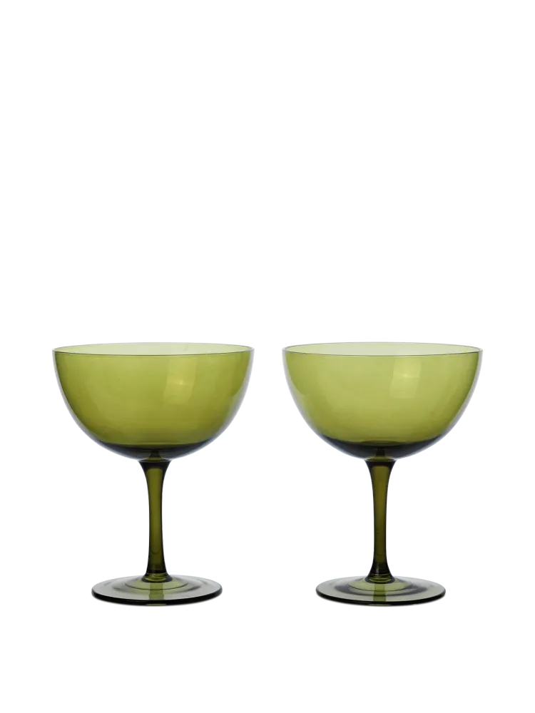 Host Cocktail Glasses - Set 2 - Moss Green