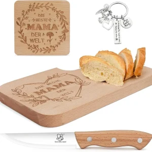 Hzdyopk Mutter Frühstücksbrettchen Set 2cm Holz Untersetzer