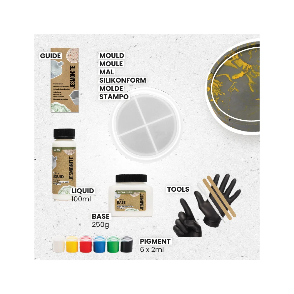 Jesmonite AC100 Kit Micro 1 – Runde Untersetzer