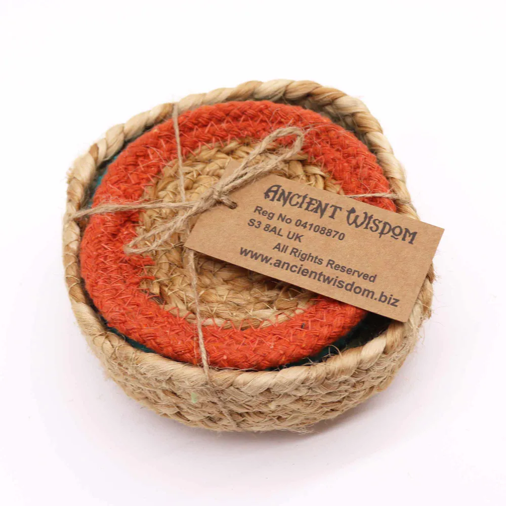 Jute-Baumwoll-Untersetzer 10 cm Set 6 Gemischte Farben