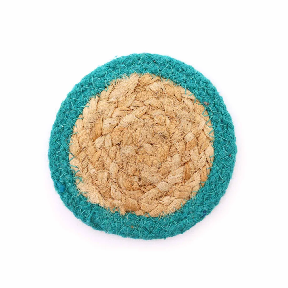 Jute-Baumwoll-Untersetzer 10 cm Set 6 Gemischte Farben