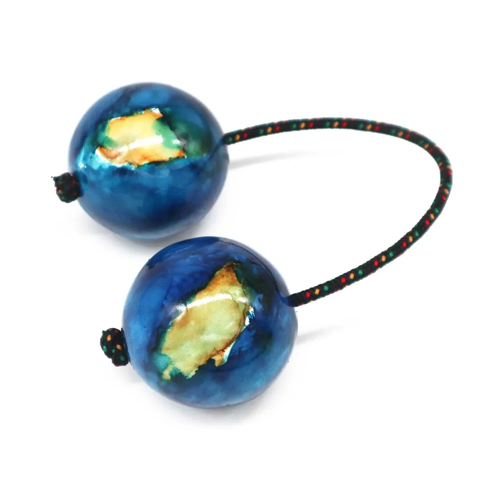 Kashaka Percussion Shaker, Ozeanblau Suarholz