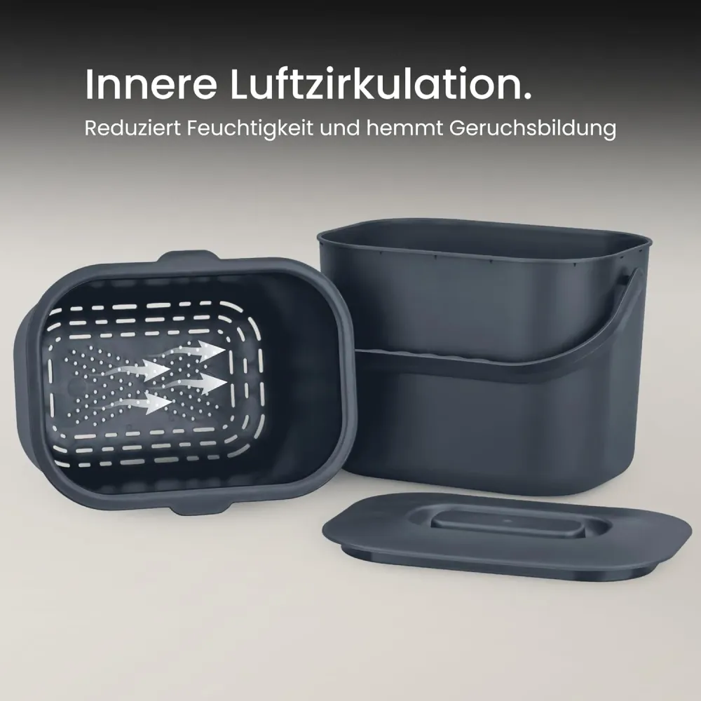 Komposteimer mit Sieb, Anthrazit Grau