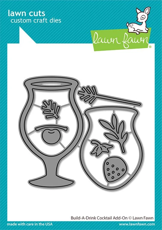 Lawn Fawn Build--drink cocktail add-on Stand alone Stanzschablone