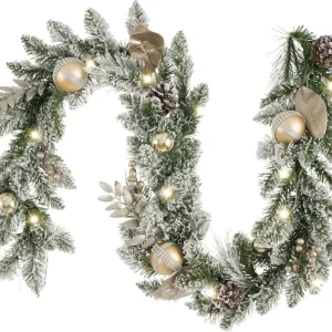 LED Weihnachtsgirlande 183cm mit Timer-Funktion und